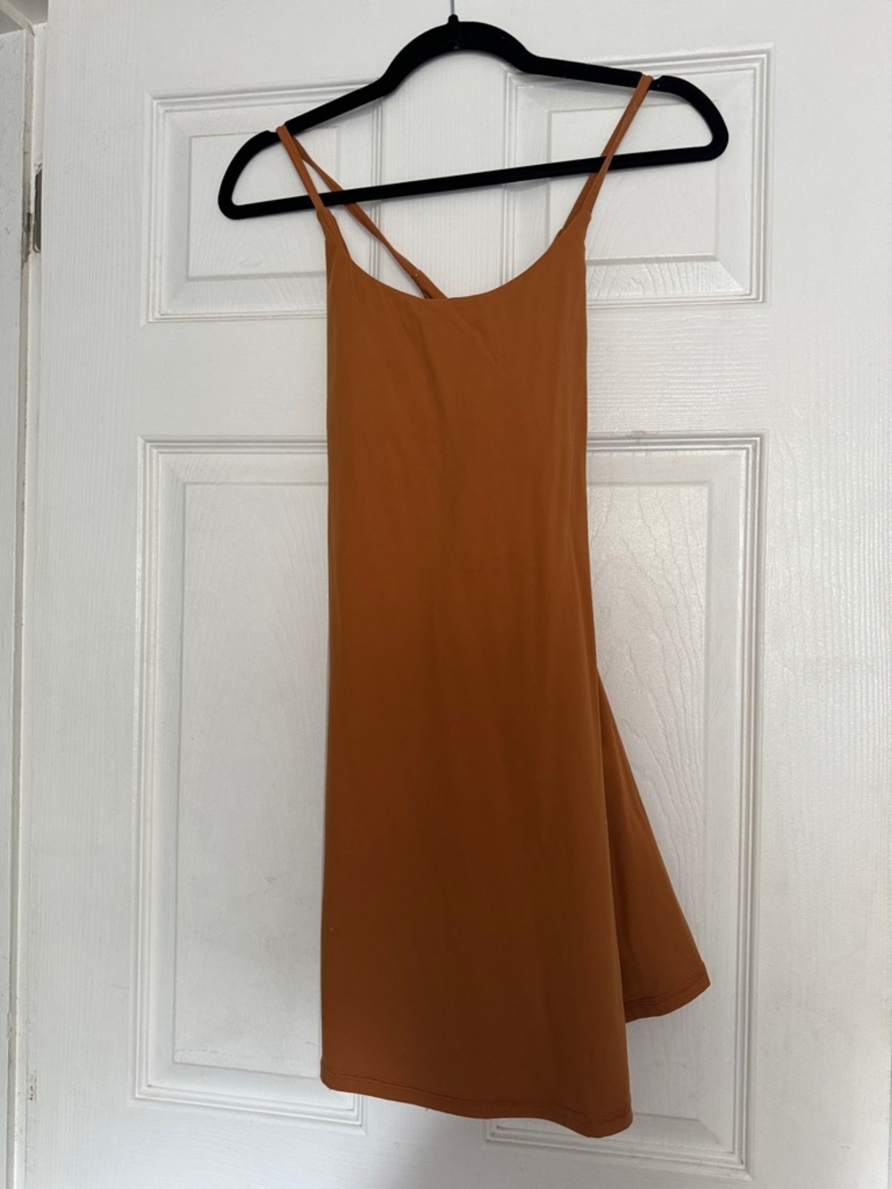 HALARA Rust-Colored Spaghetti Strap Mini Dress